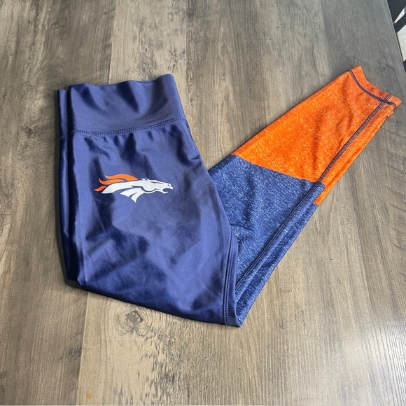 NFL Pants - NFL Denver Broncos Navy and Orange Leggings